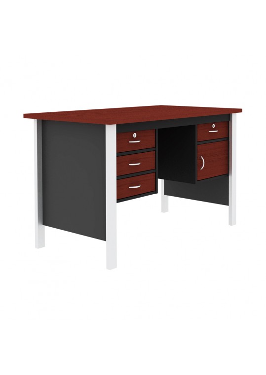 Mortred Office Desk 2D with Iron Feet